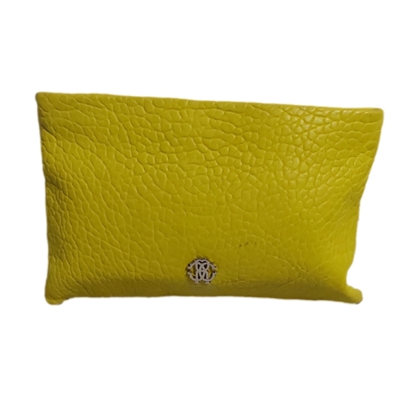 ROBERTO CAVALLI YELLOW & SILVERSTONE HAND CLUTCH - Picture 2 of 7